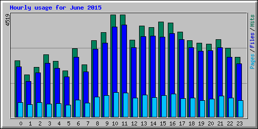 Hourly usage for June 2015
