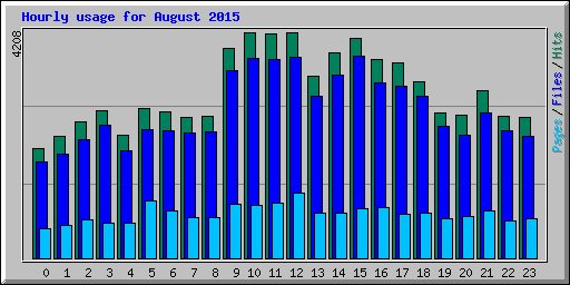Hourly usage for August 2015