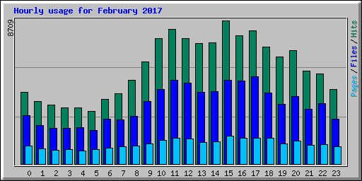 Hourly usage for February 2017