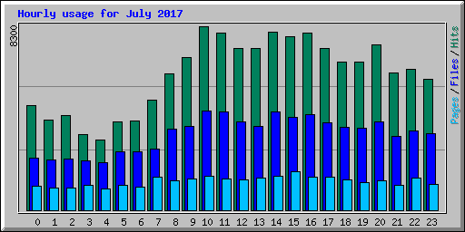 Hourly usage for July 2017