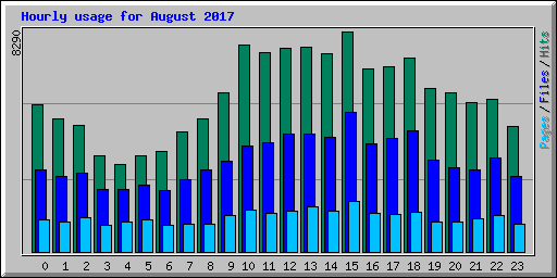 Hourly usage for August 2017
