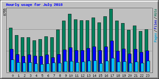 Hourly usage for July 2018