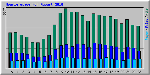 Hourly usage for August 2018