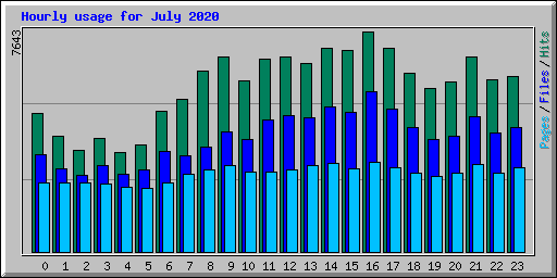 Hourly usage for July 2020
