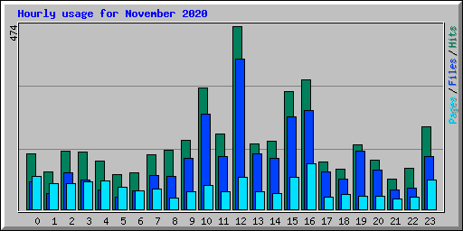 Hourly usage for November 2020
